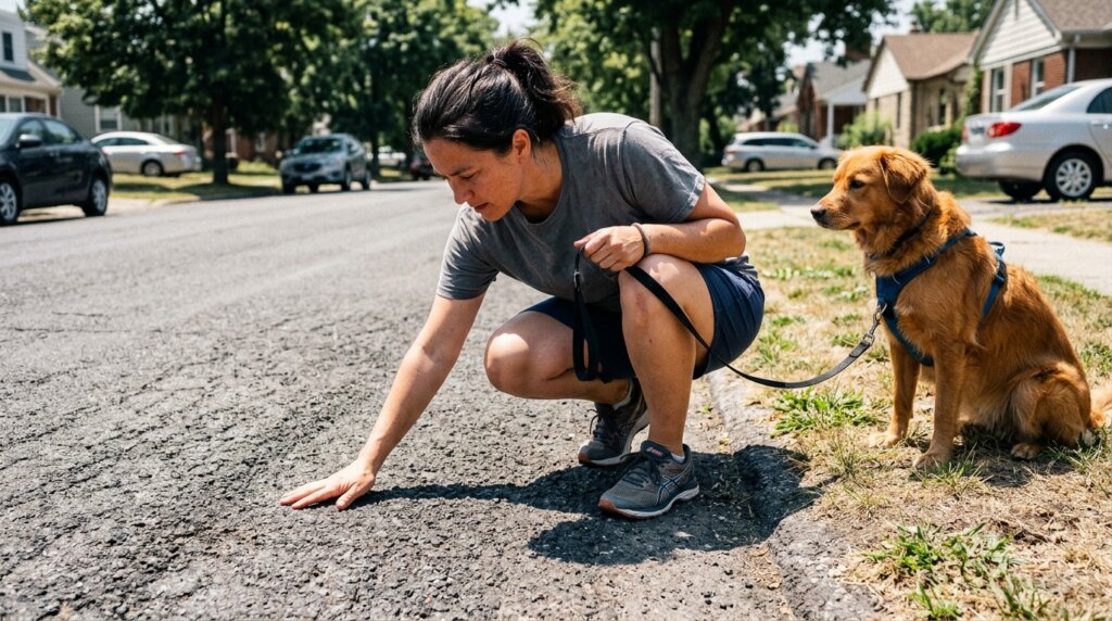 Hot Pavement and Your Dog's Paws: The Florida Guide 1 Testing hot pavement with the back of the hand before walking a dog